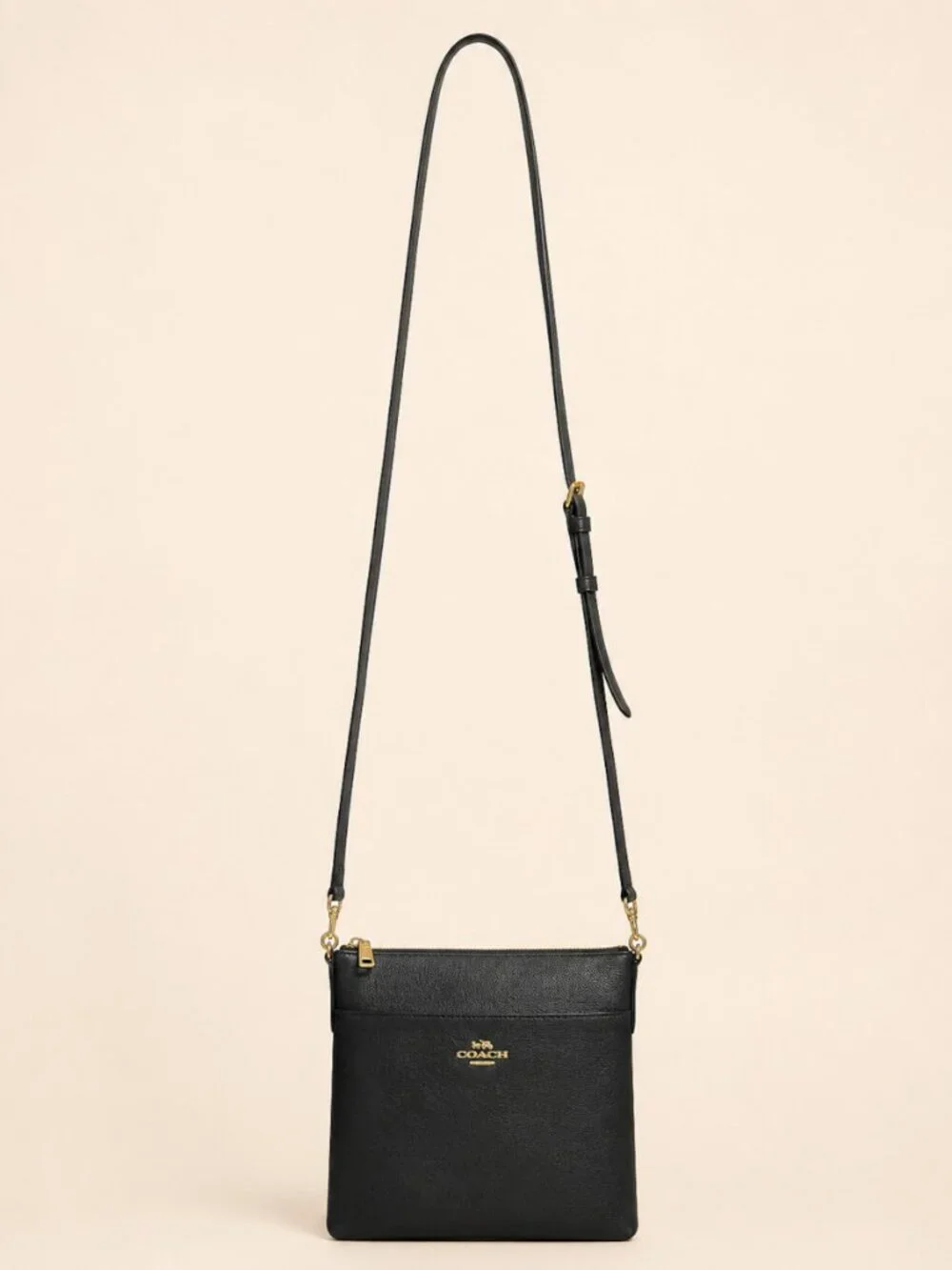 Coach Kitt Crossbody Messenger Bag Black Crossgrain Leather 59975